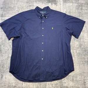 VTG Polo Ralph Lauren Shirt Mens 2XL Classic Fit Cotton Poplin Preppy Overshirt